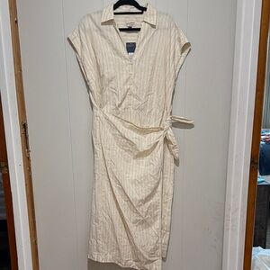 Universal Thread Cream Striped Midi Dress